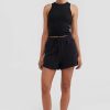 Women Ortc Sets | Lounge Shorts Washed Black