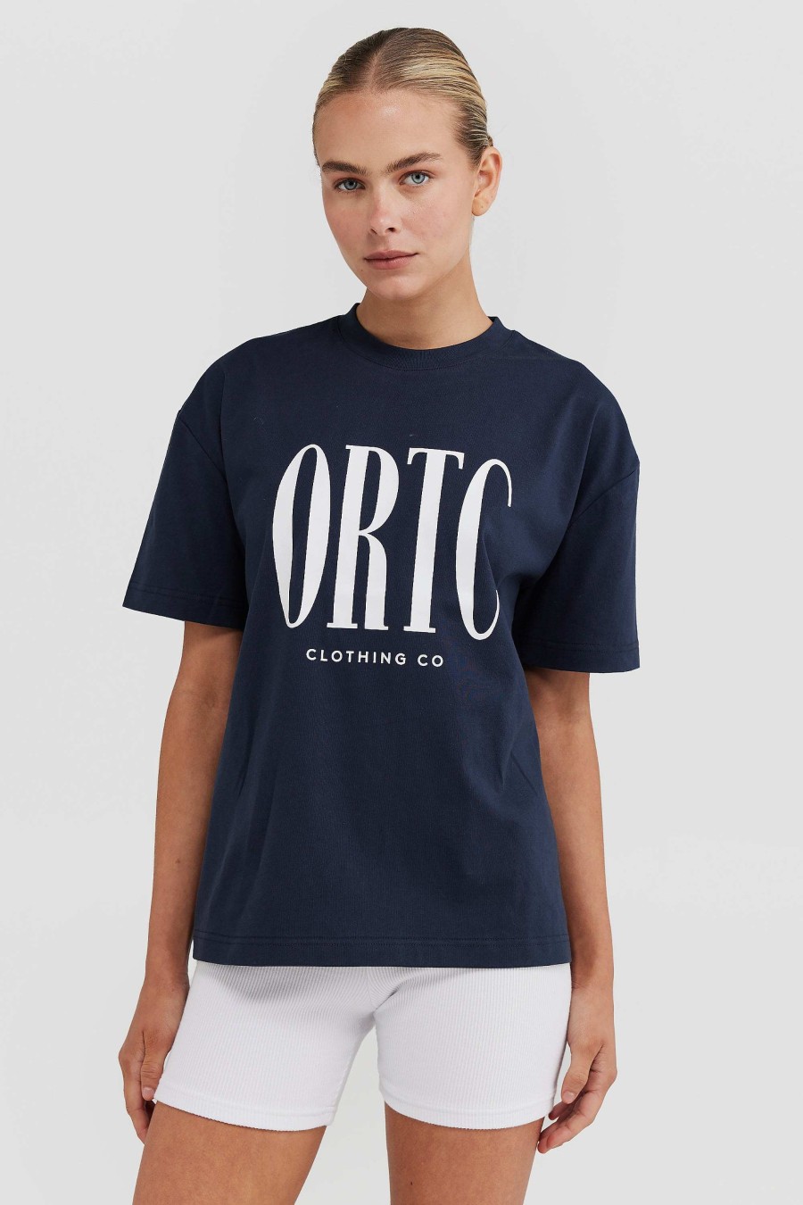 Women Ortc Tops | Spencer Logo T Shirt Navy