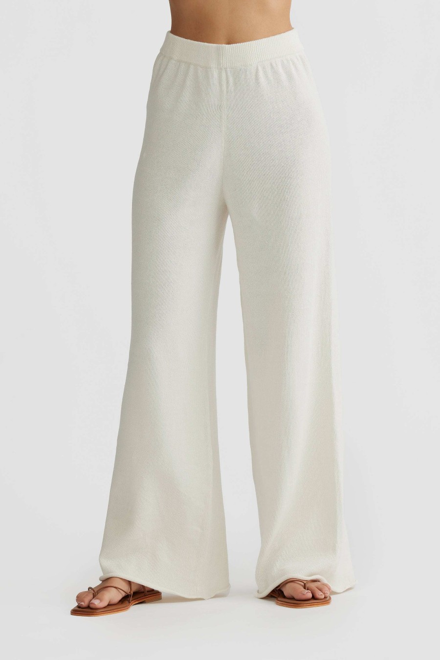 Women Ortc Bottoms | Remi Linen Knit Pants Ivory