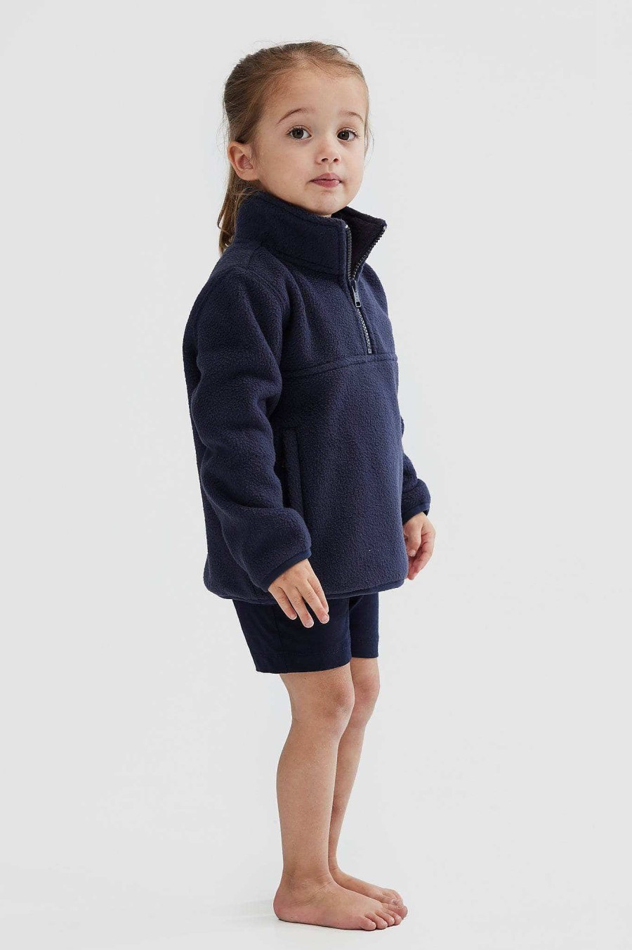 Junior Ortc Quarter Zips | Sherpa Fleece Quarter Zip Jnr Navy