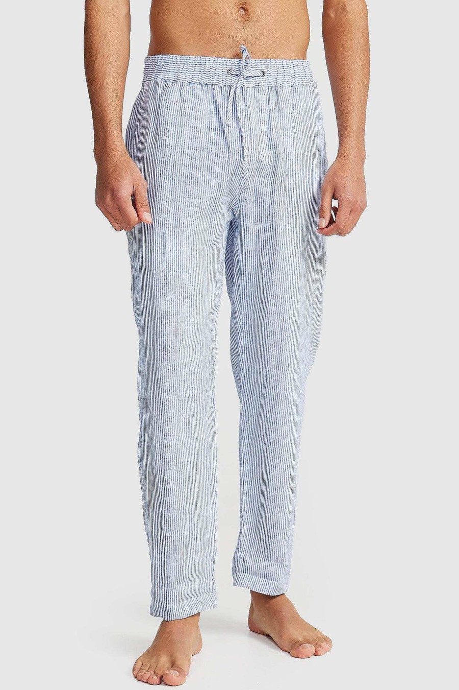 Men Ortc Linen | Linen Pants Thin Stripe