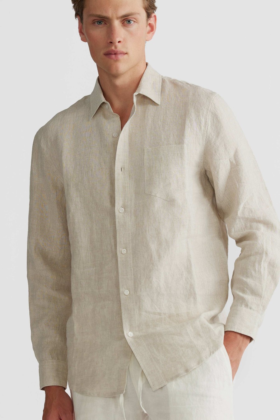 Men Ortc Linen | Linen Shirt Sand