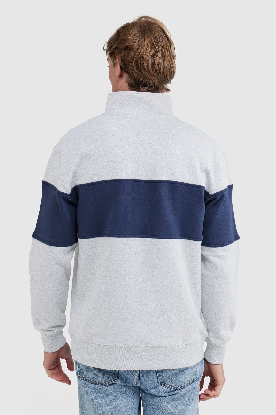 Men Ortc Quarter Zips | Classic Logo Quarter Zip White Marle