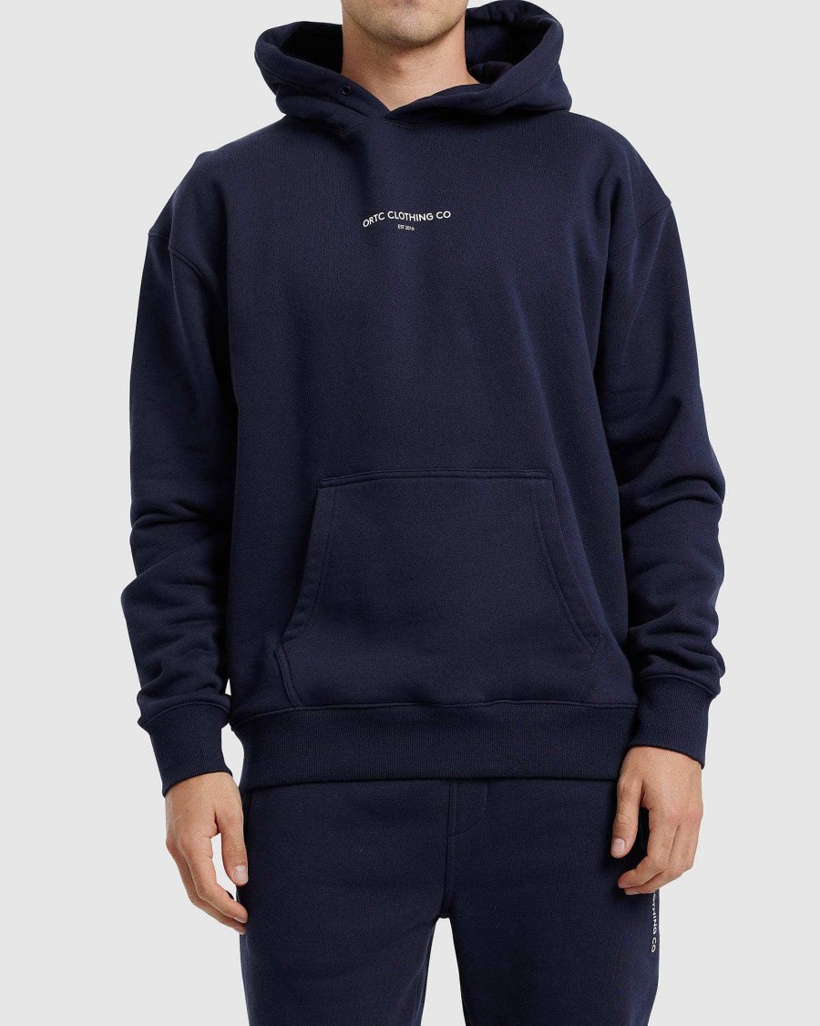 Men Ortc Crews & Hoodies | Fleece Logo Hoodie Navy