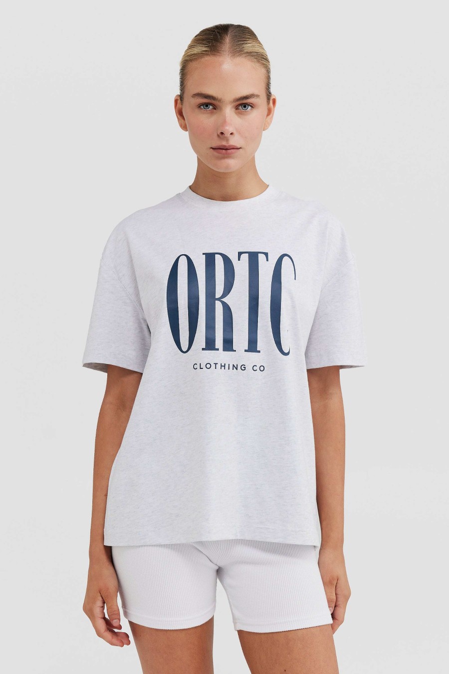 Women Ortc Tops | Spencer Logo T Shirt White Marle