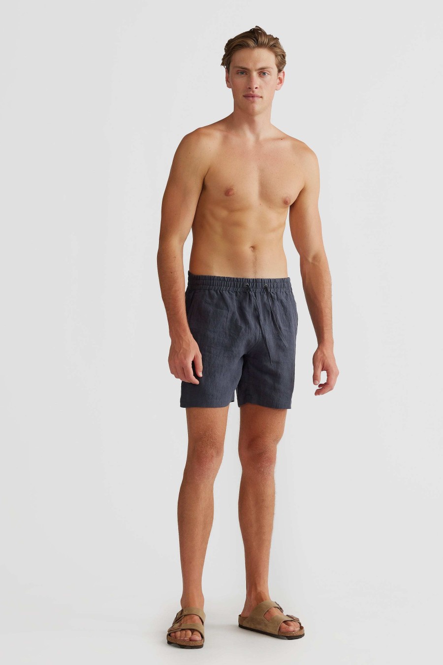 Men Ortc Linen | Linen Shorts Charcoal