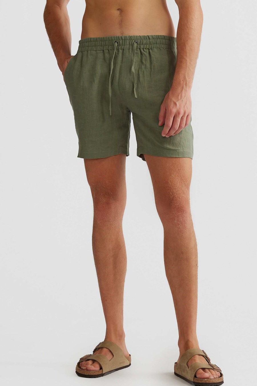 Men Ortc Shorts | Linen Shorts Olive