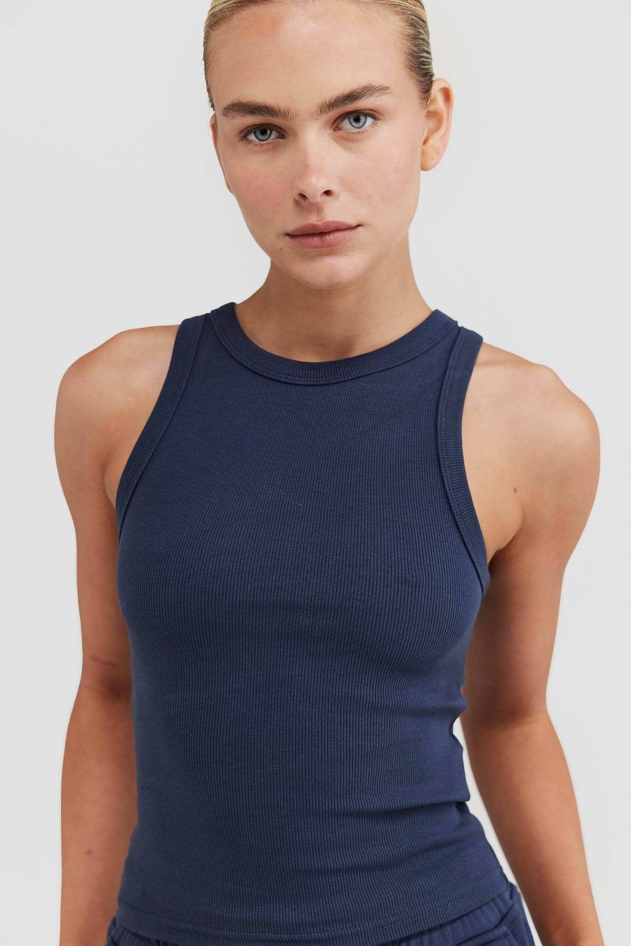 Women Ortc Tops | Mimi Rib Tank Navy