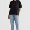 Women Ortc Tops | Oversized Logo T Shirt Washed Black