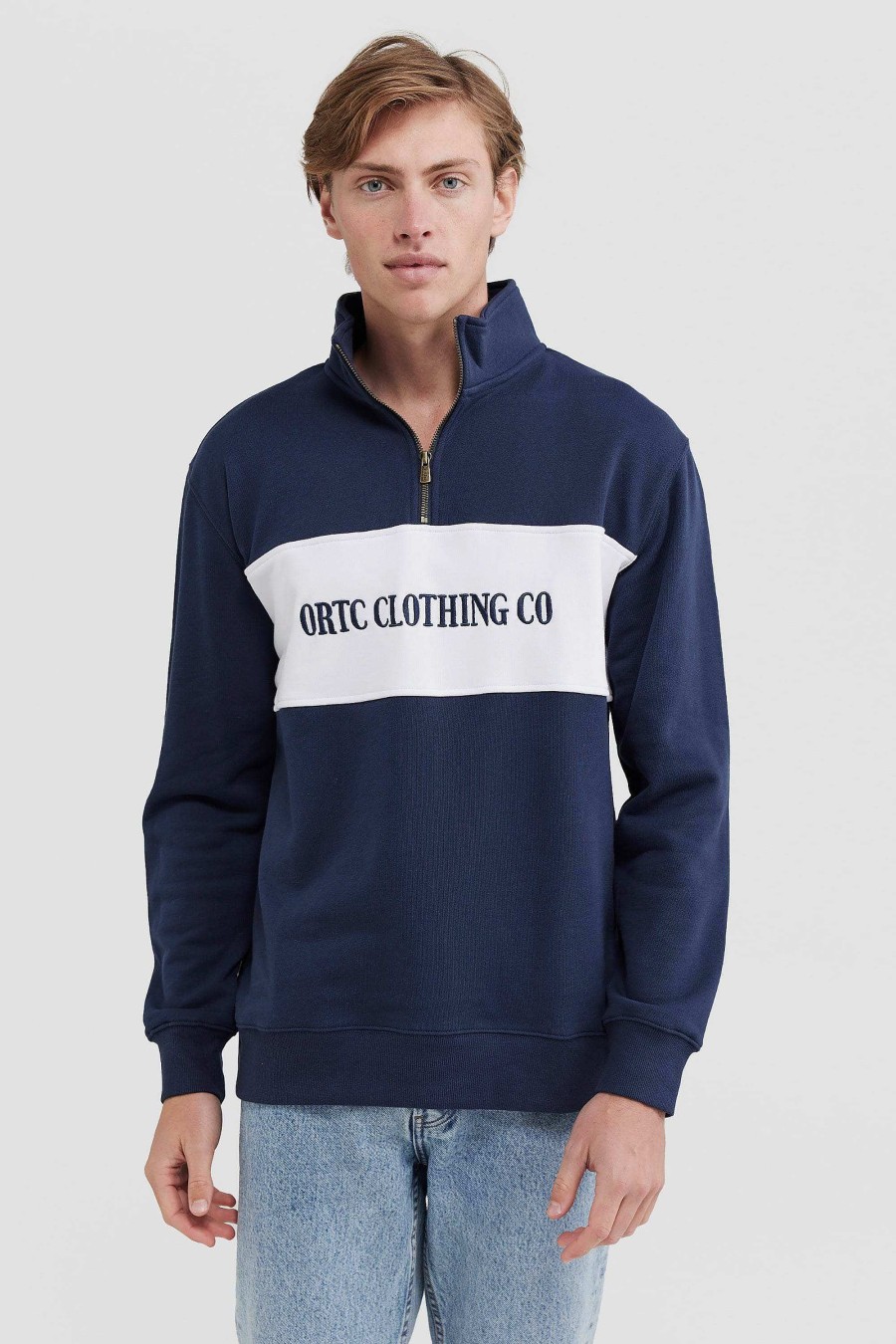 Men Ortc Quarter Zips | Classic Logo Quarter Zip Navy