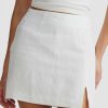 Women Ortc Linen | Lia Split Mini Skirt White