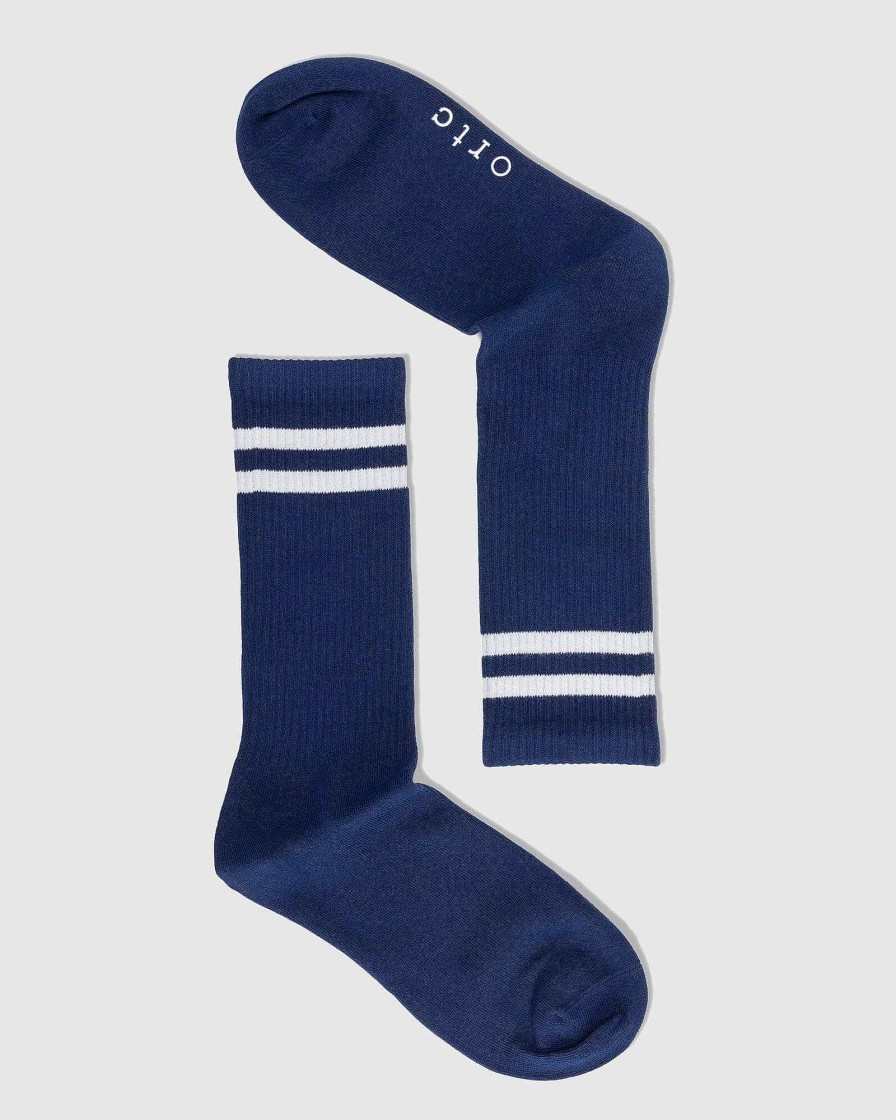 Men Ortc Socks | Ribbed Sports Sock Navy