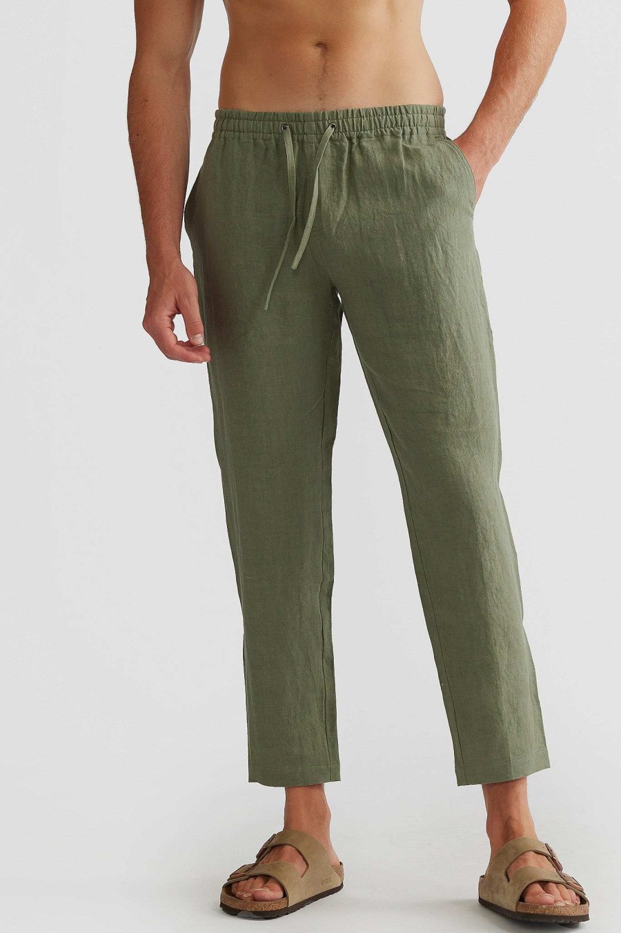 Men Ortc Linen | Linen Pants Olive