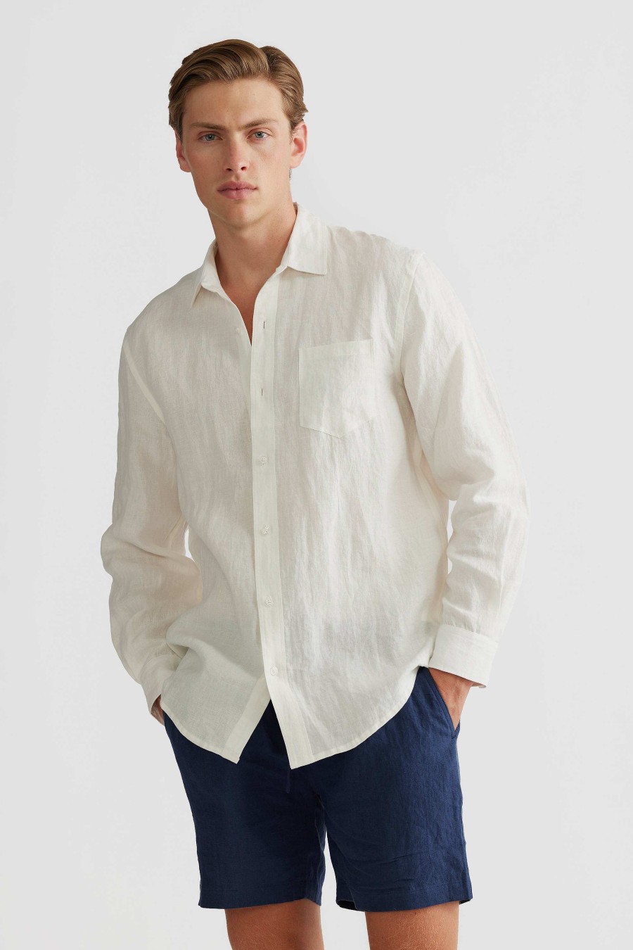 Men Ortc Linen | Linen Shirt White