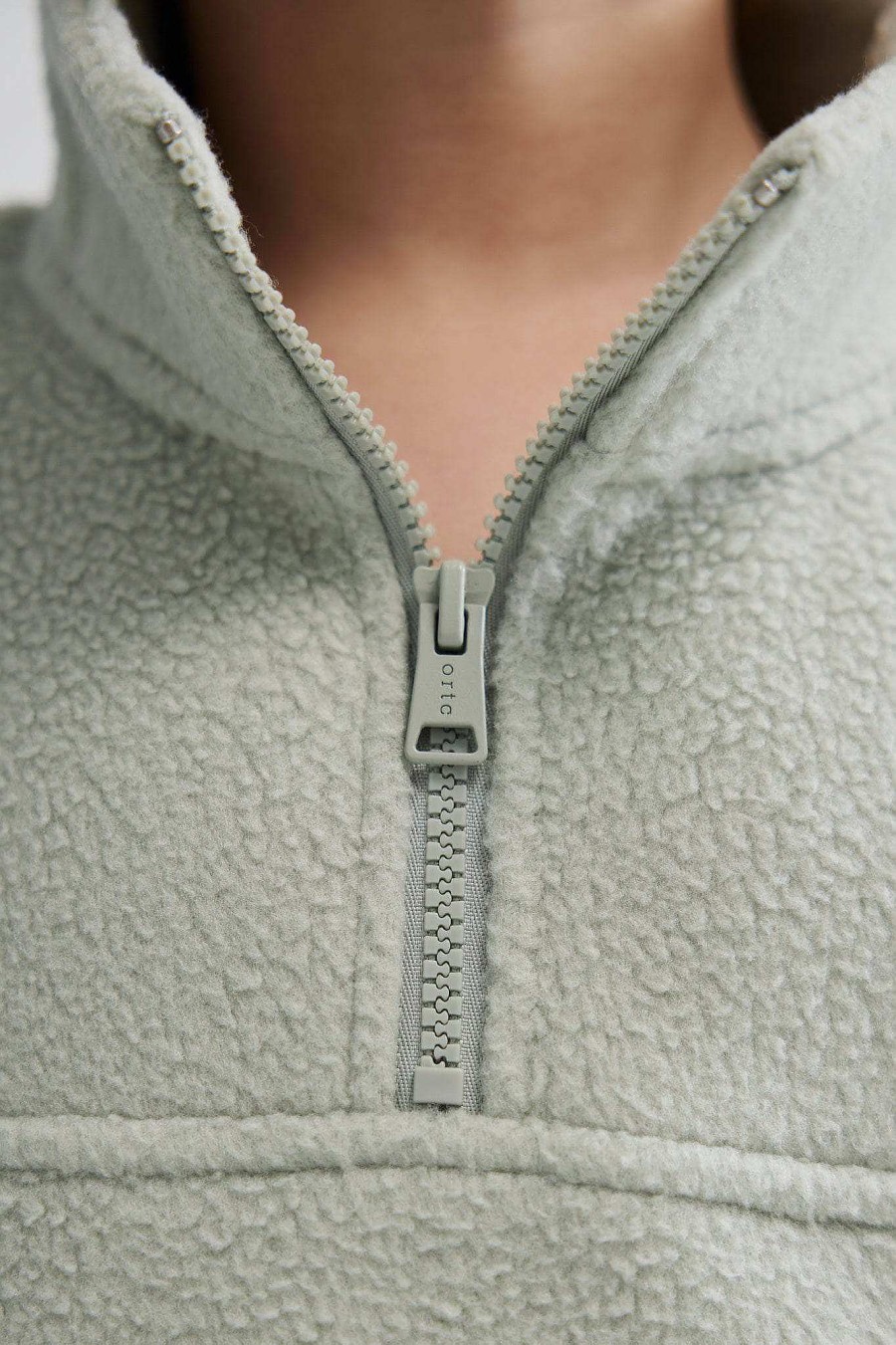 Men Ortc Sherpa Fleece | Sherpa Fleece Quarter Zip Jnr Sage