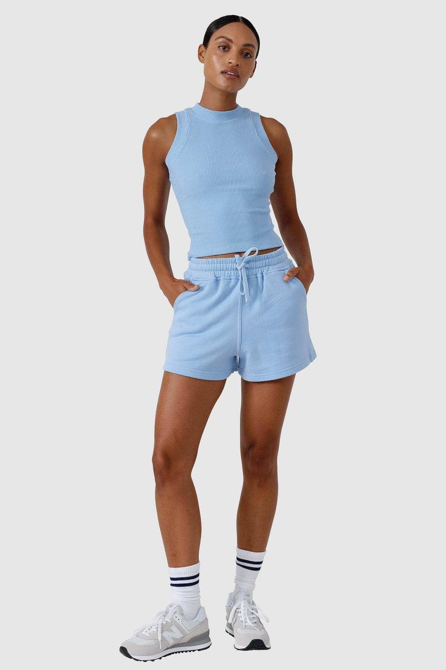 Women Ortc Sets | Ribbed Tank Pale Blue