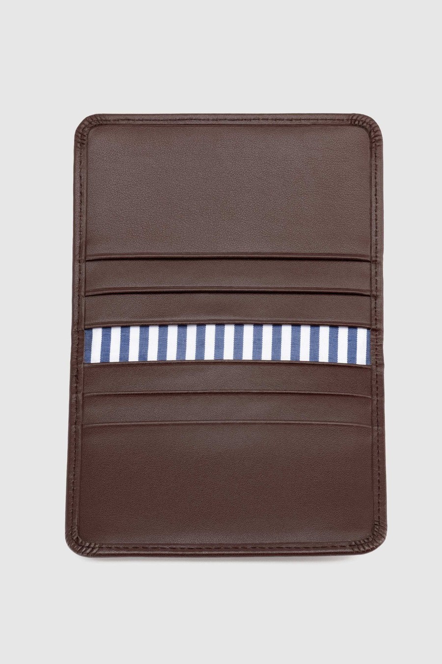 Men Ortc Wallets | Leather Bifold Card Holder Chocolate