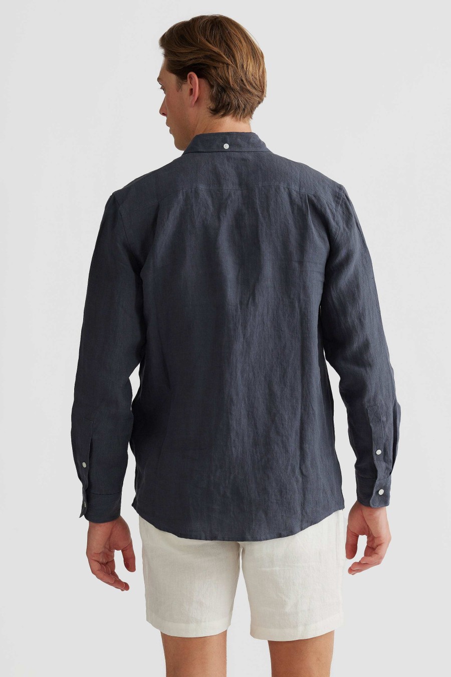 Men Ortc Linen | Linen Shirt Charcoal