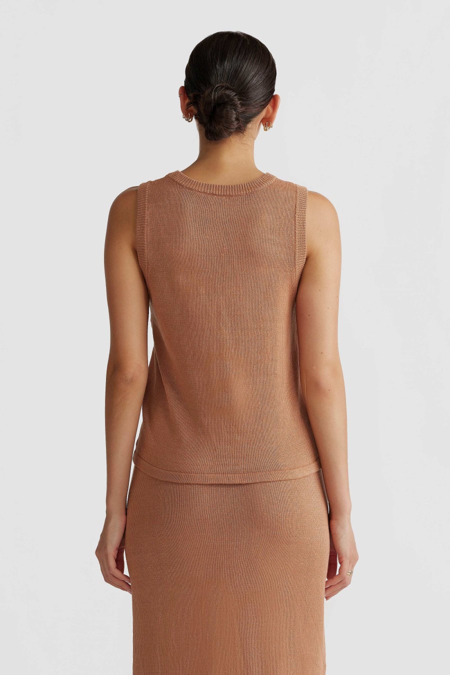 Women Ortc Linen | Remi Linen Knit Tank Clay