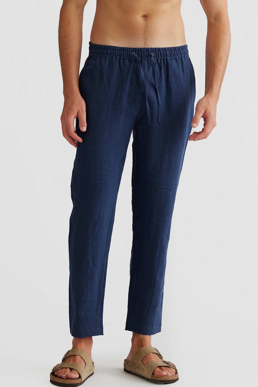 Men Ortc Pants | Linen Pants Navy