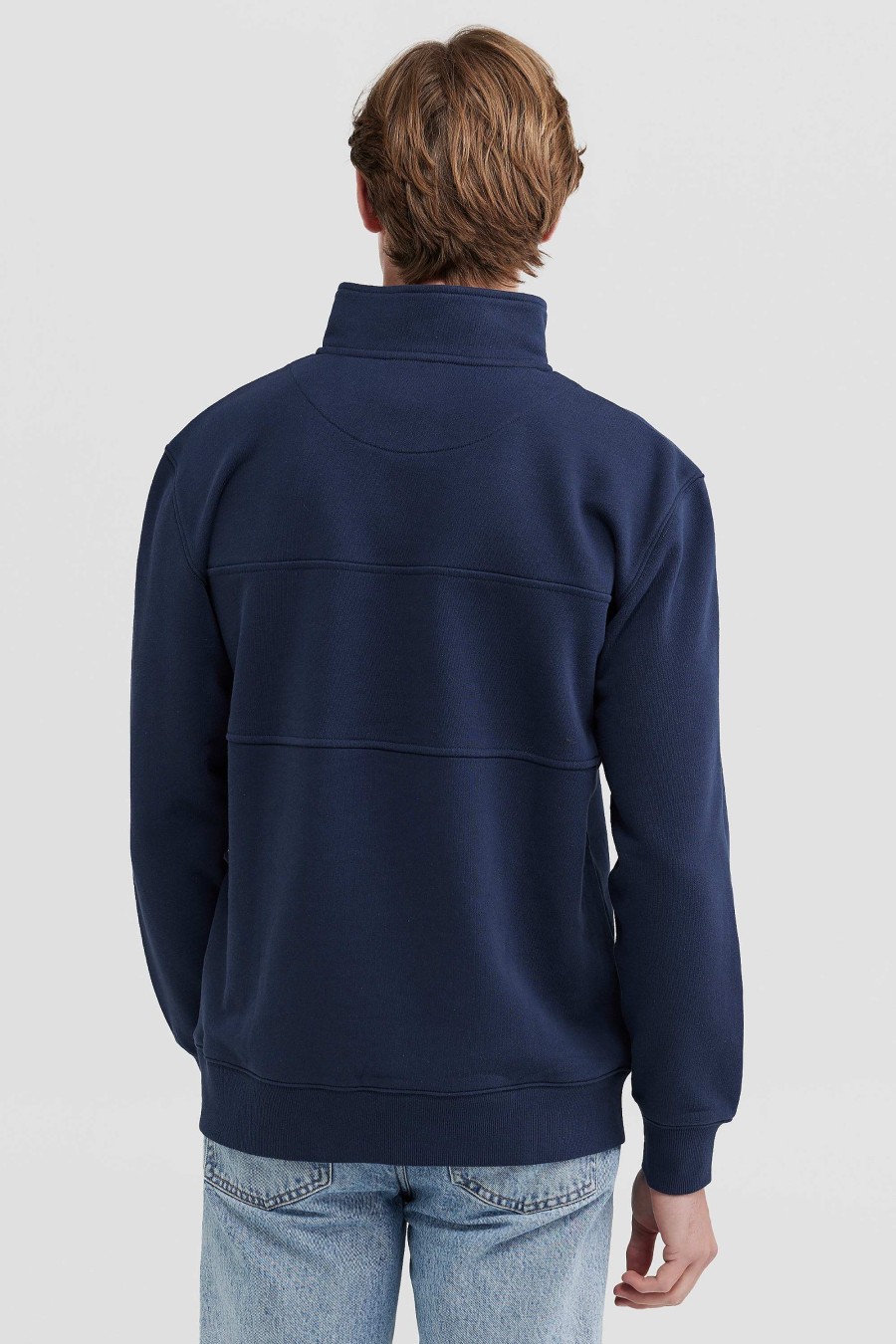 Men Ortc Quarter Zips | Classic Logo Quarter Zip Solid Navy