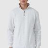 Men Ortc Quarter Zips | Kellock Ribbed Quarter Zip White Marle