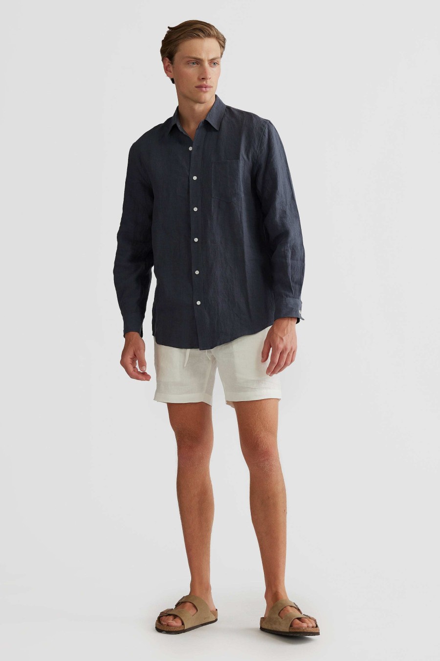 Men Ortc Linen | Linen Shirt Charcoal