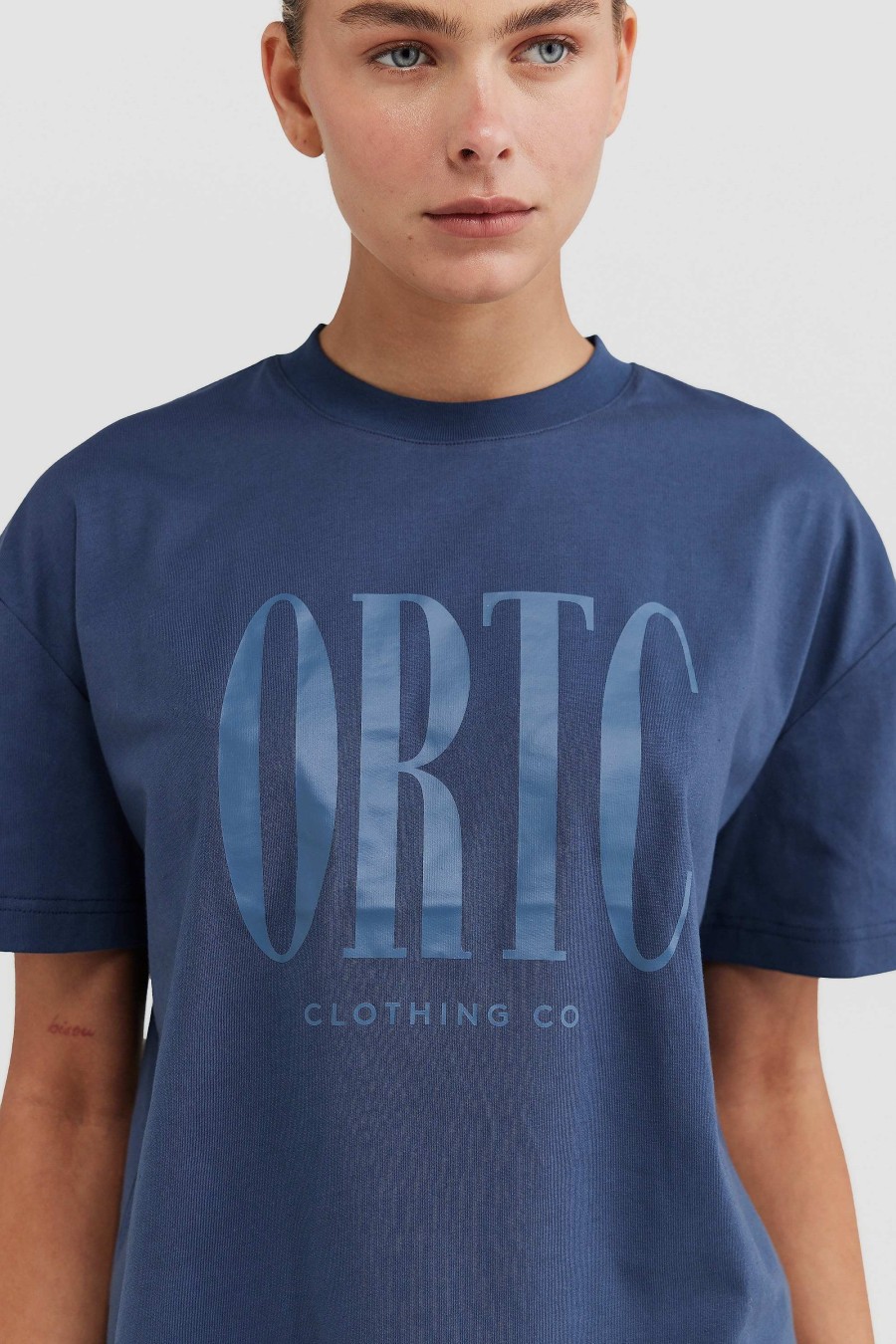 Women Ortc Loungewear | Spencer Logo T Shirt Denim