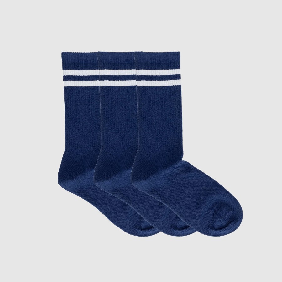 Men Ortc Socks | Ribbed Sports Sock Pack Navy