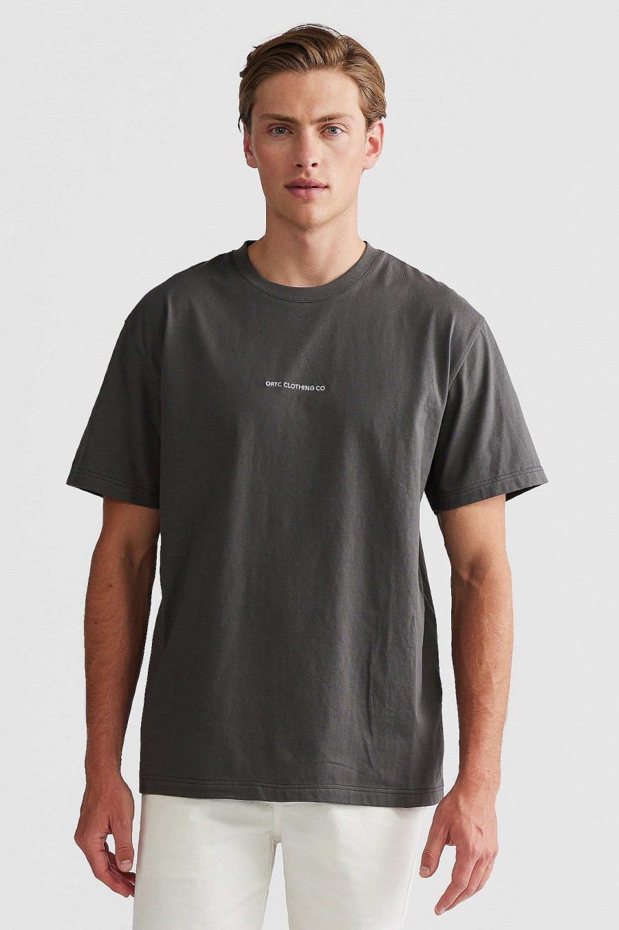 Men Ortc T Shirts | Embroidered Logo T Shirt Charcoal