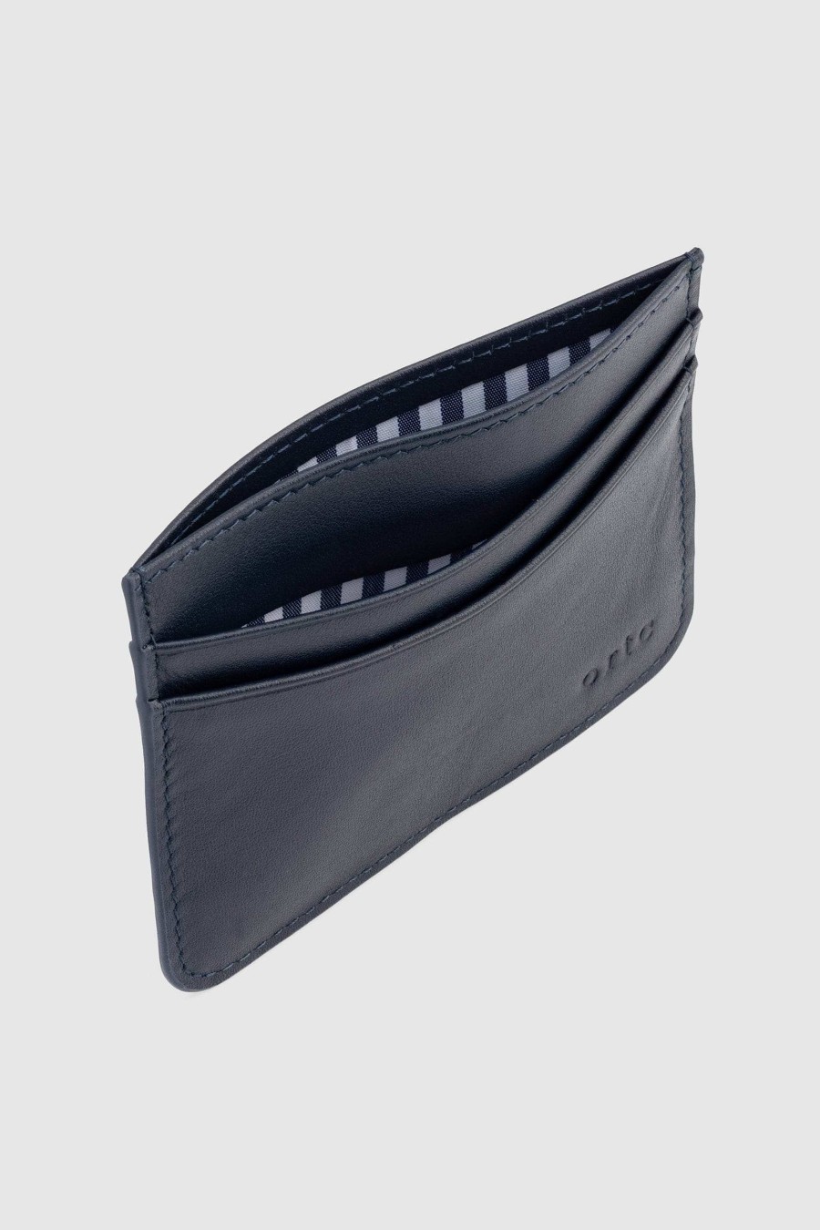 Men Ortc Wallets | Leather Card Holder Navy