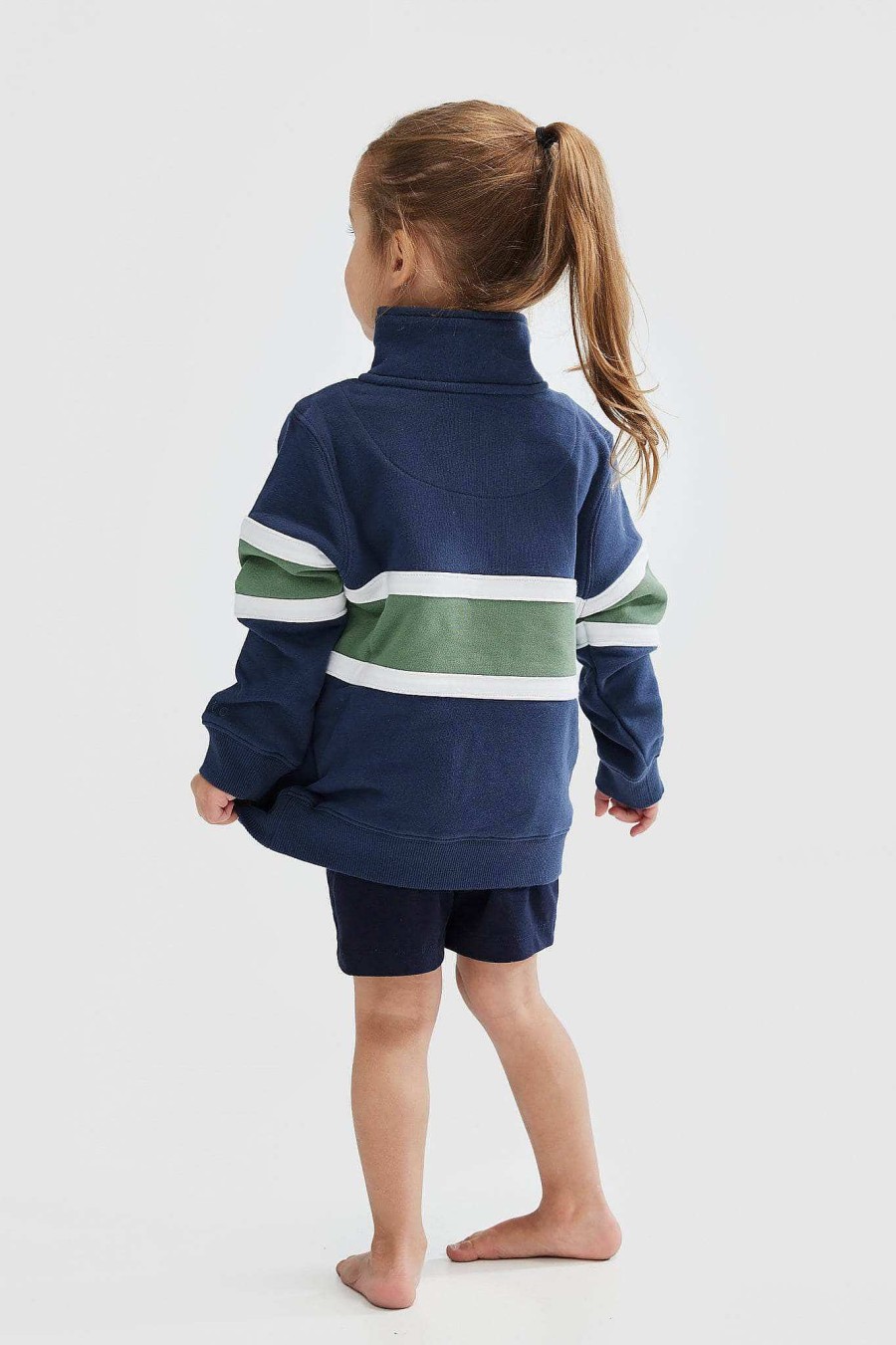 Junior Ortc Quarter Zips | Triple Panel Quarter Zip Jnr Navy And Olive Navy & Olive