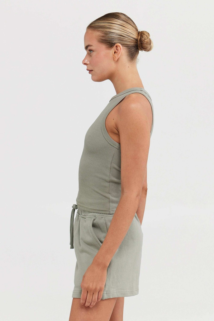 Women Ortc Loungewear | Mimi Rib Tank Dusty Olive