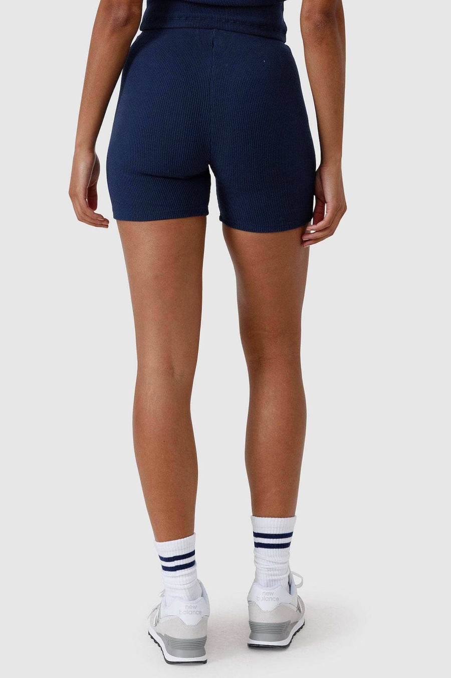 Women Ortc Sets | Ribbed Bike Shorts Navy