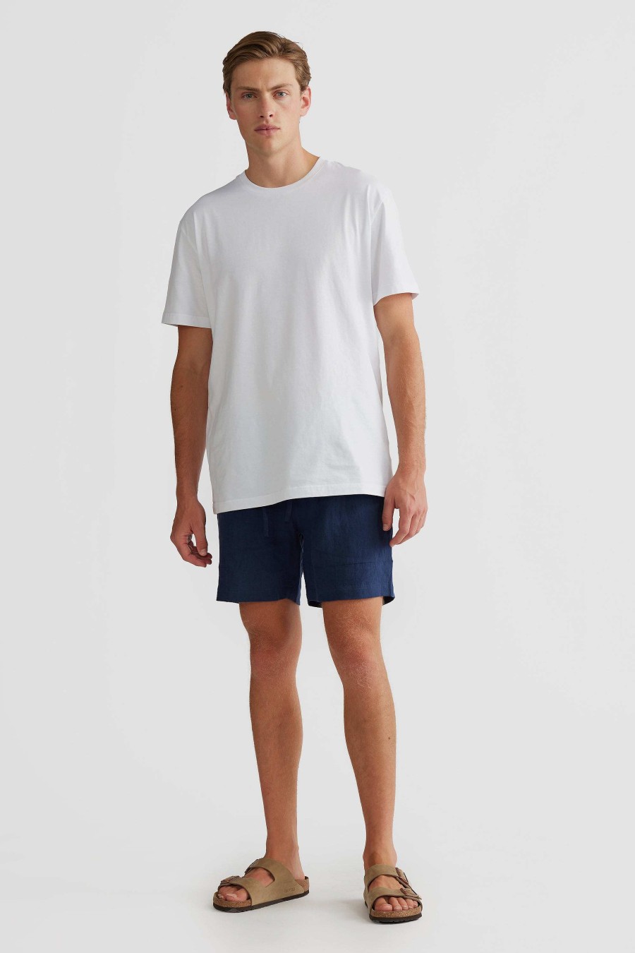 Men Ortc Shorts | Linen Shorts Navy