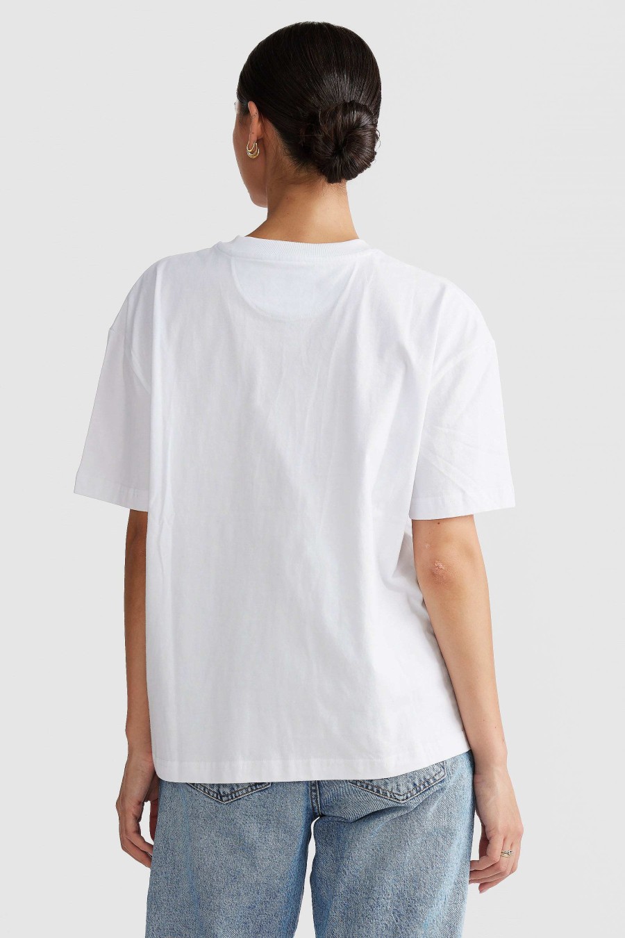 Women Ortc Tops | Oversized Logo T Shirt White