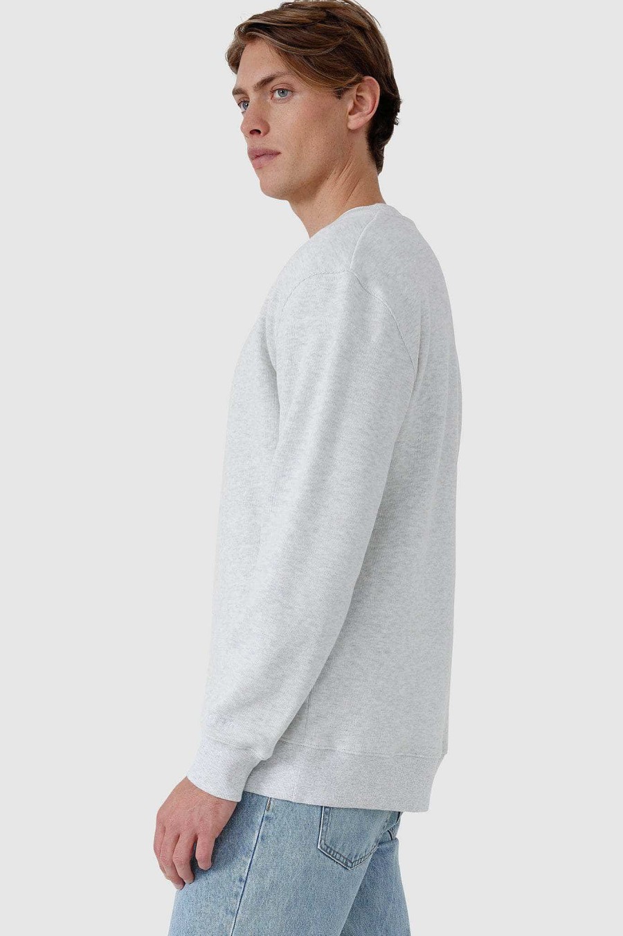 Men Ortc Crews & Hoodies | Kellock Ribbed Crew White Marle