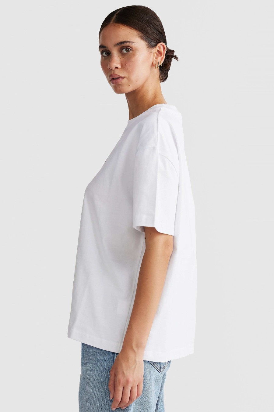 Women Ortc Tops | Oversized Logo T Shirt White