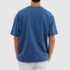 Men Ortc T Shirts | Box Fit Logo T Shirt Steel Blue