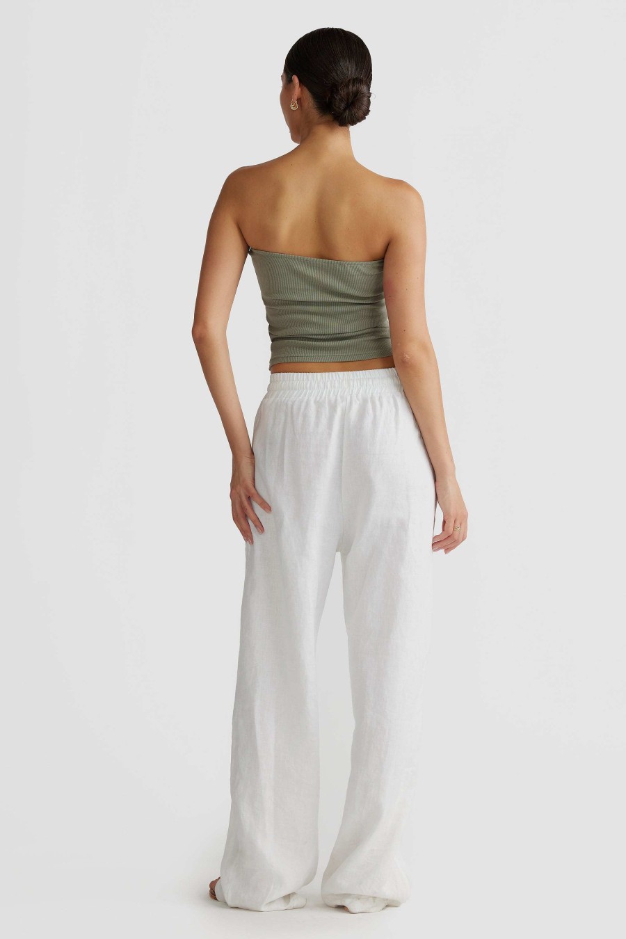 Women Ortc Loungewear | Alexis Rib Tube Top Dusty Olive