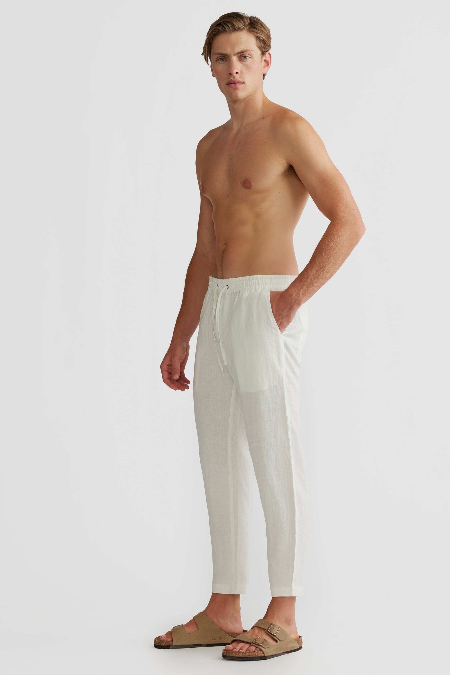 Men Ortc Linen | Linen Pants White