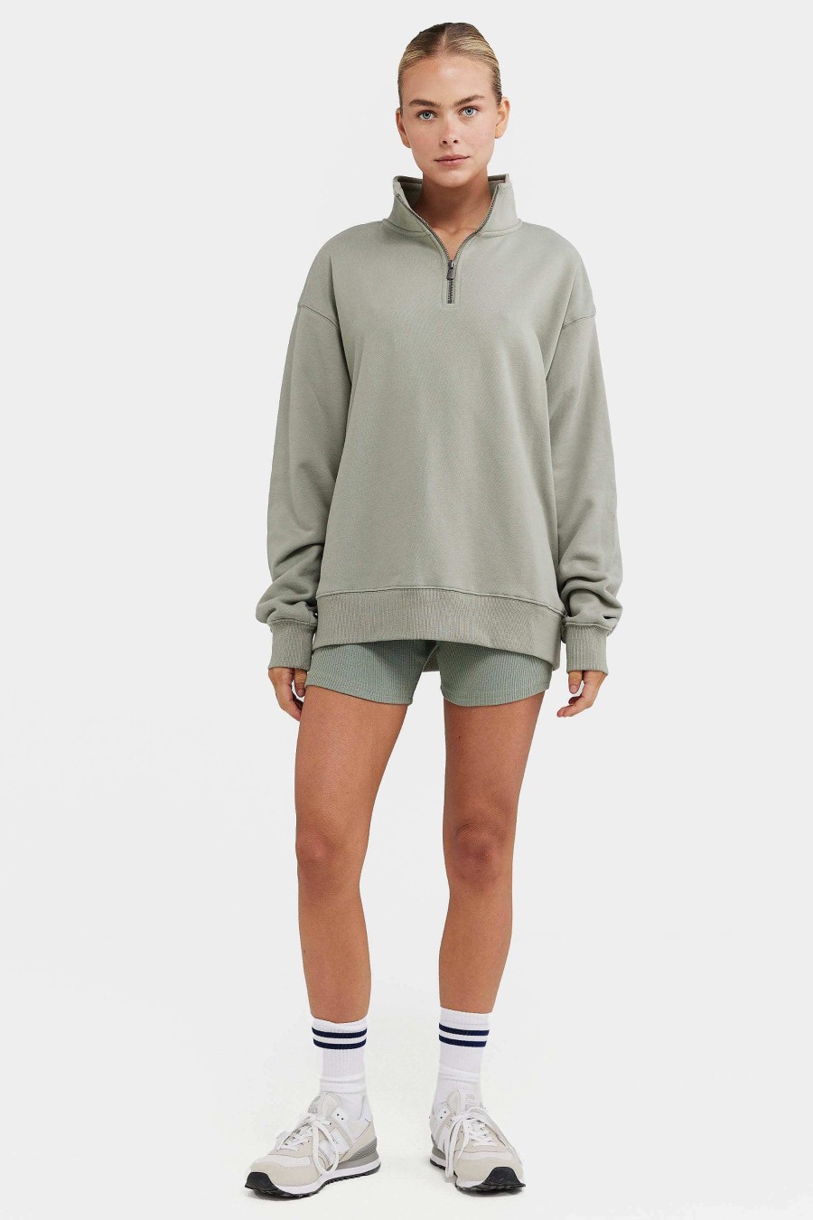 Women Ortc Loungewear | Quarter Zip Dusty Olive