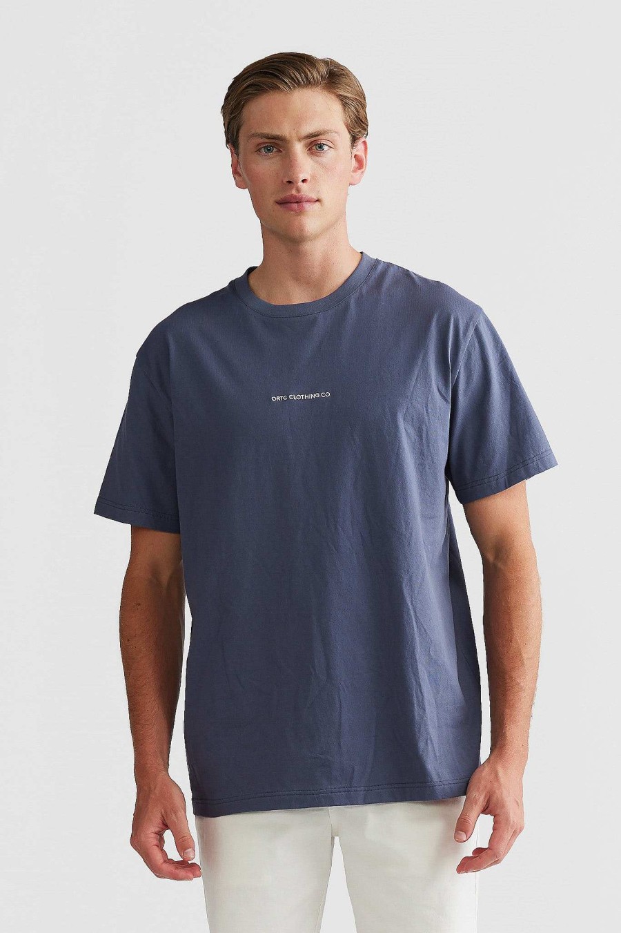 Men Ortc T Shirts | Embroidered Logo T Shirt Slate