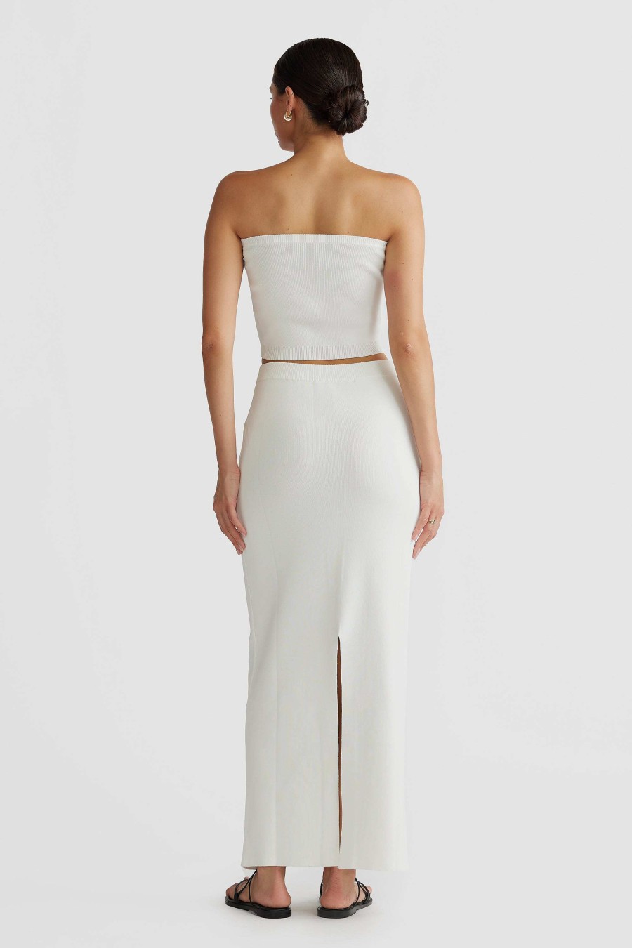 Women Ortc Bottoms | Piper Knit Maxi Skirt White