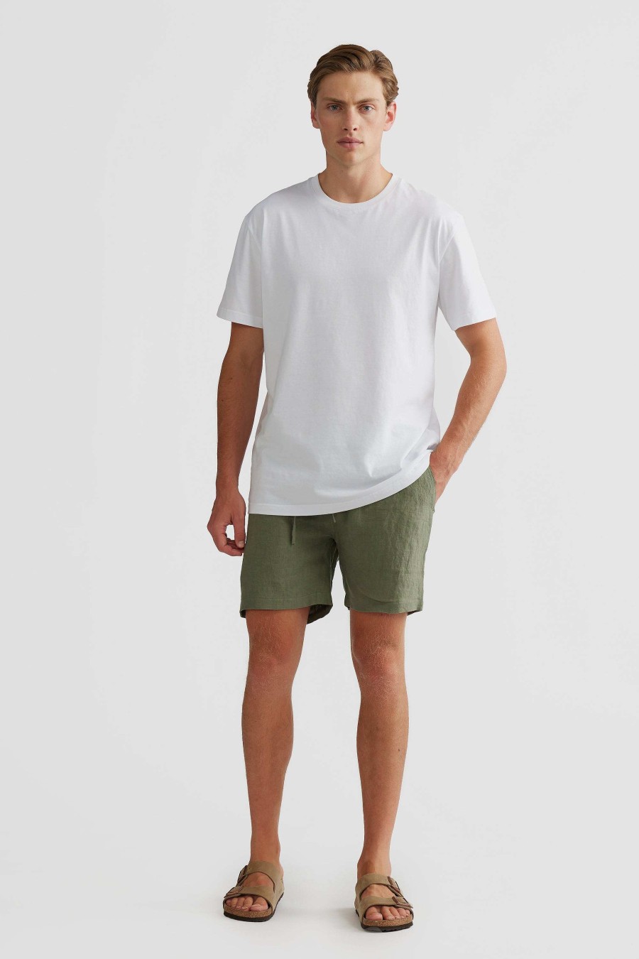 Men Ortc Shorts | Linen Shorts Olive