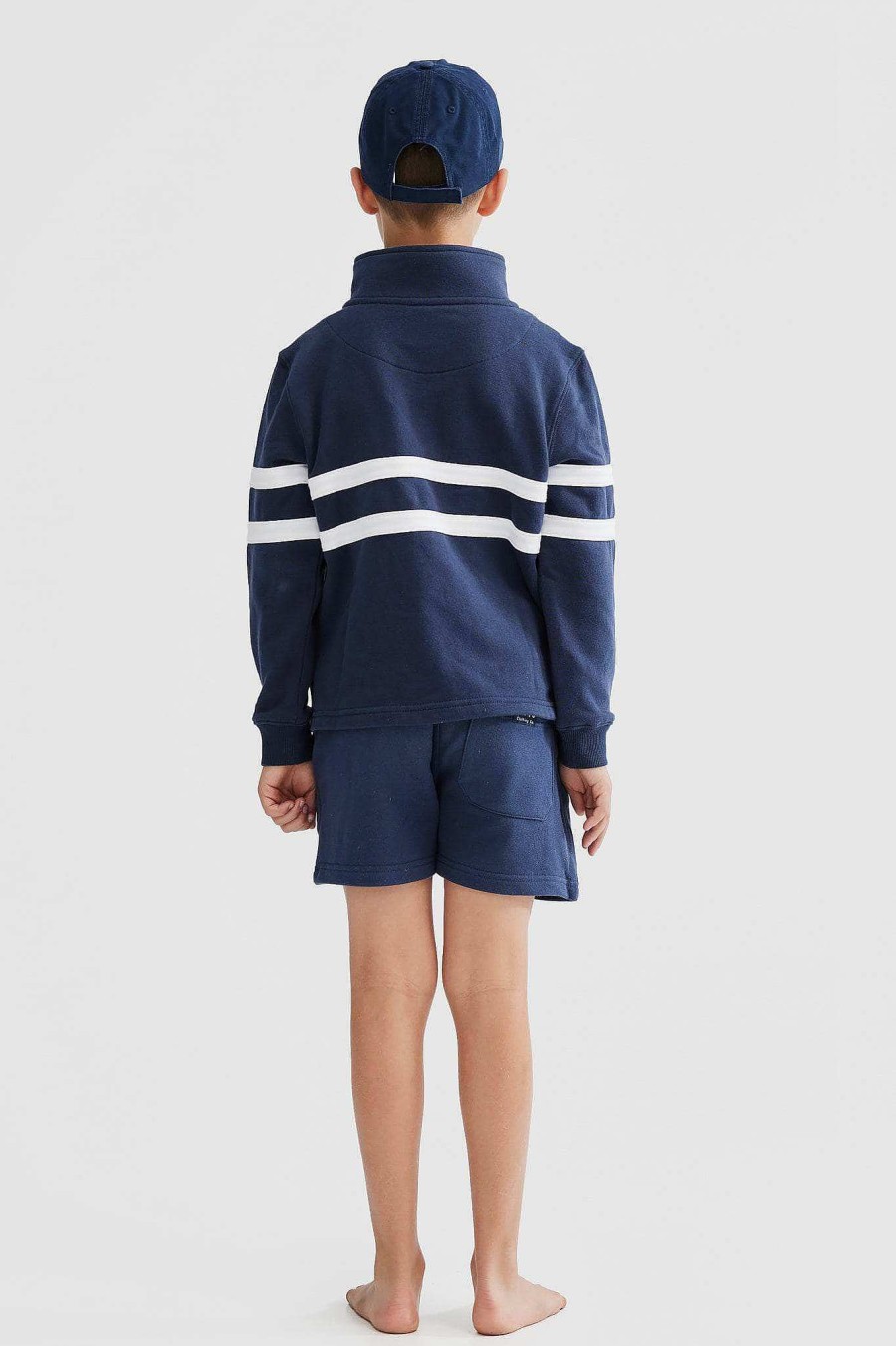 Junior Ortc Quarter Zips | Collegiate Stripe Quarter Zip Jnr Navy