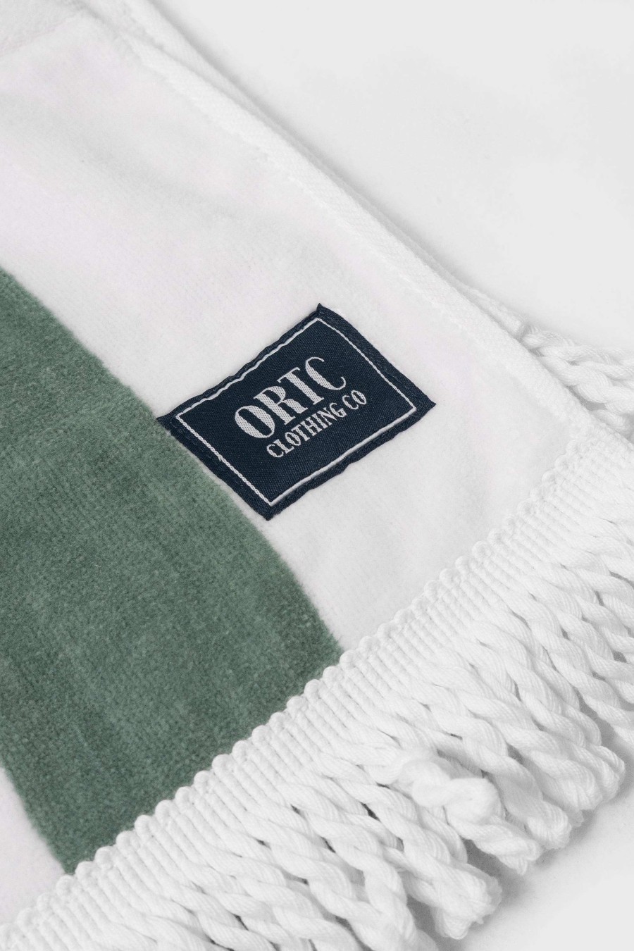 Men Ortc Beach Towels | Beach Towel S Olive And White Stripe