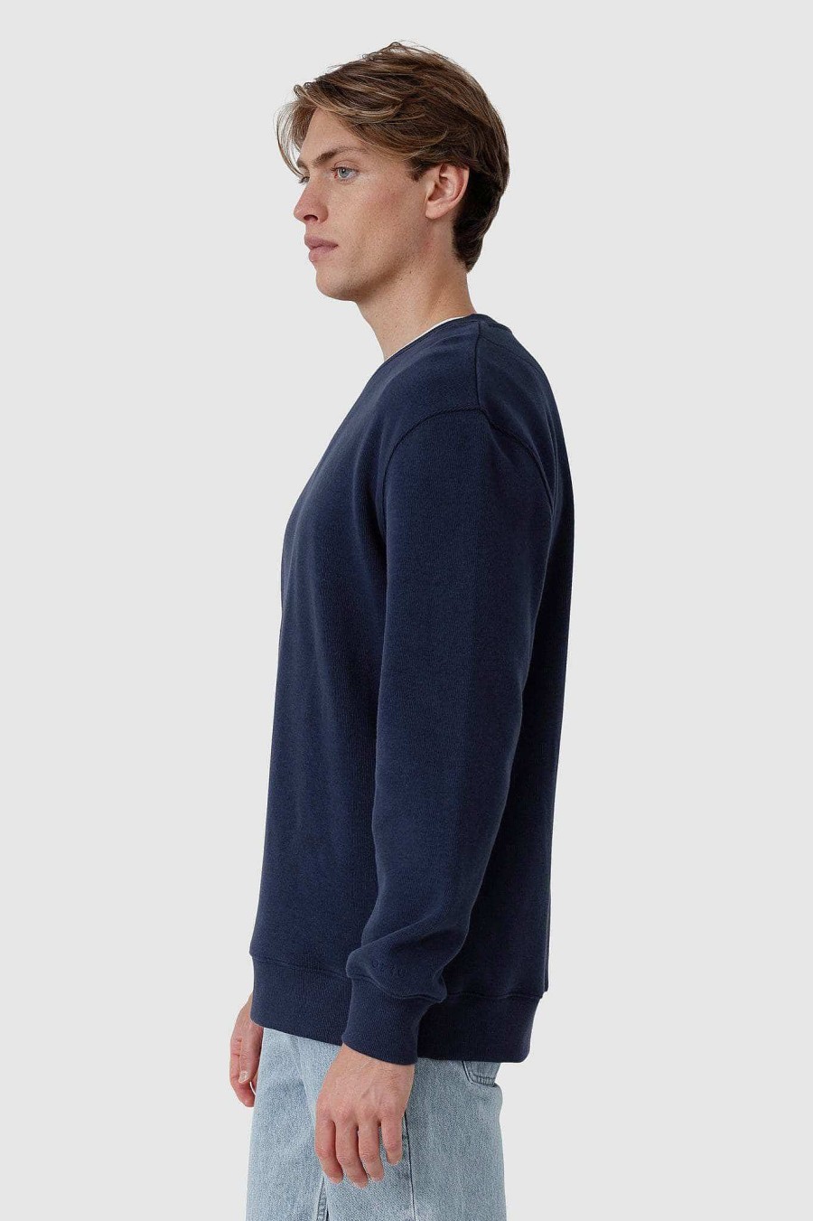 Men Ortc Crews & Hoodies | Kellock Ribbed Crew Navy