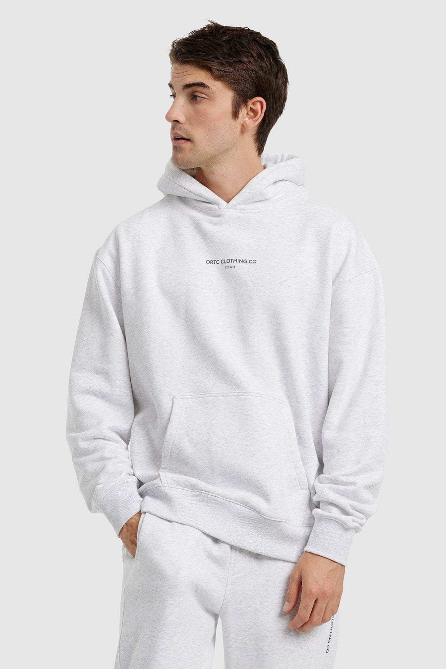 Men Ortc Crews & Hoodies | Fleece Logo Hoodie White Marle