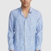 Men Ortc Linen | Linen Shirt Blue And White Stripe Blue & White Stripe